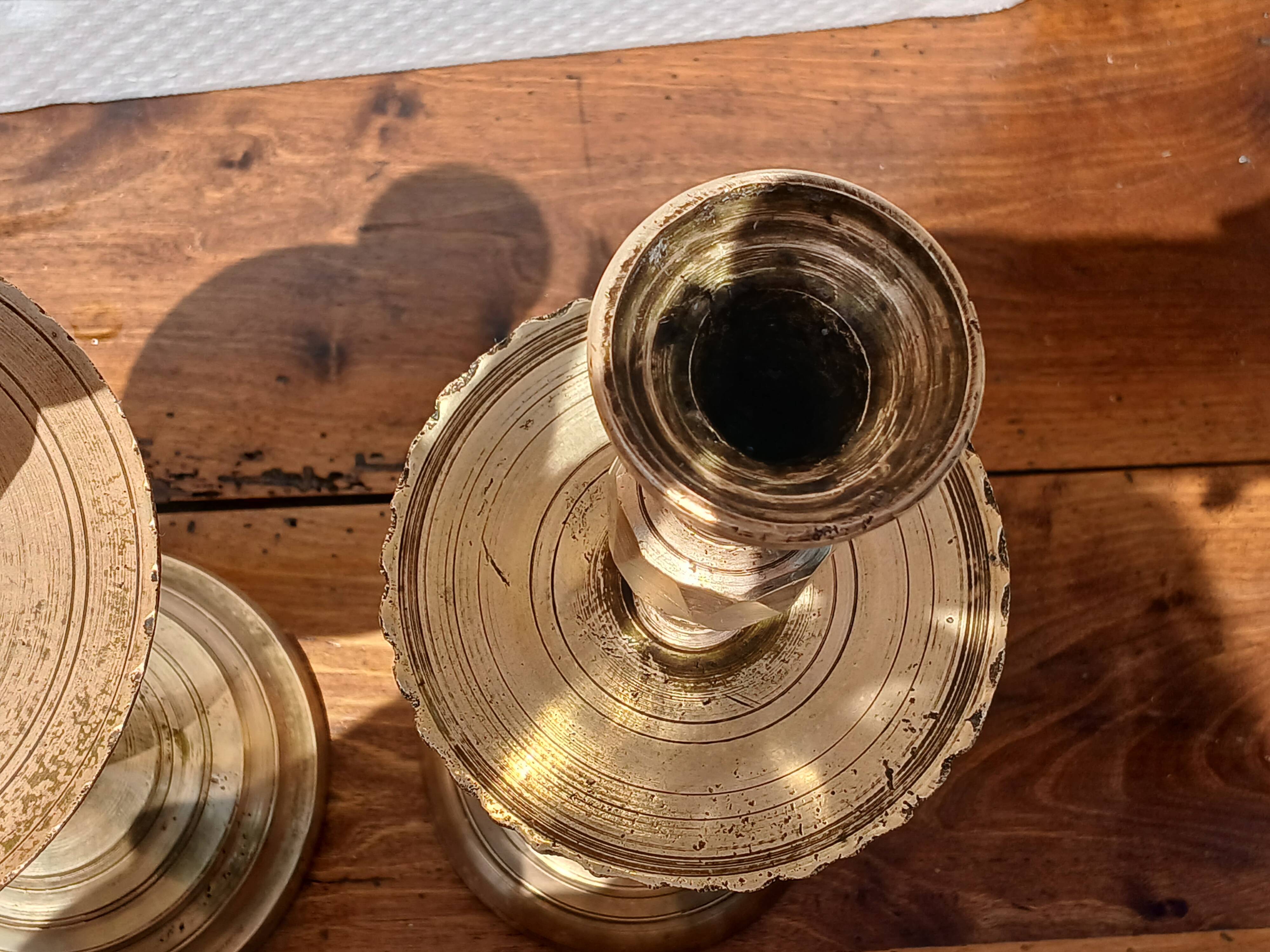 pair of vintage bronze candlesticks from the 1940s
