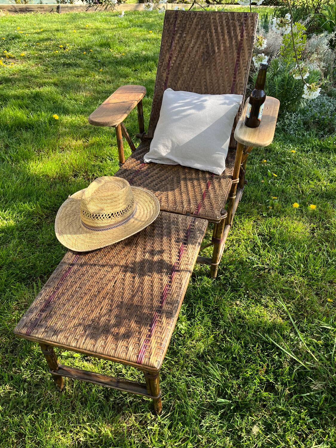Rattan deck chair