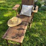 Transat chaise longue rotin