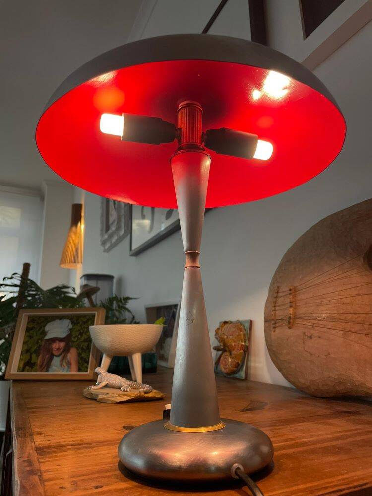 Aluminium mushroom table desk lamp mid century