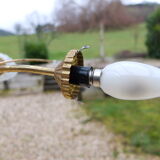 Lustre 1950/60 en verre et laiton