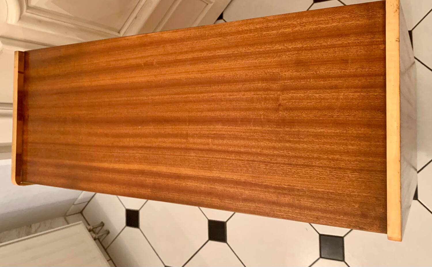 Vintage shoe cabinet with compass feet