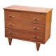 Vintage chest of drawers in golden oak from the 50s with 3 drawers and spindle-legged shelf