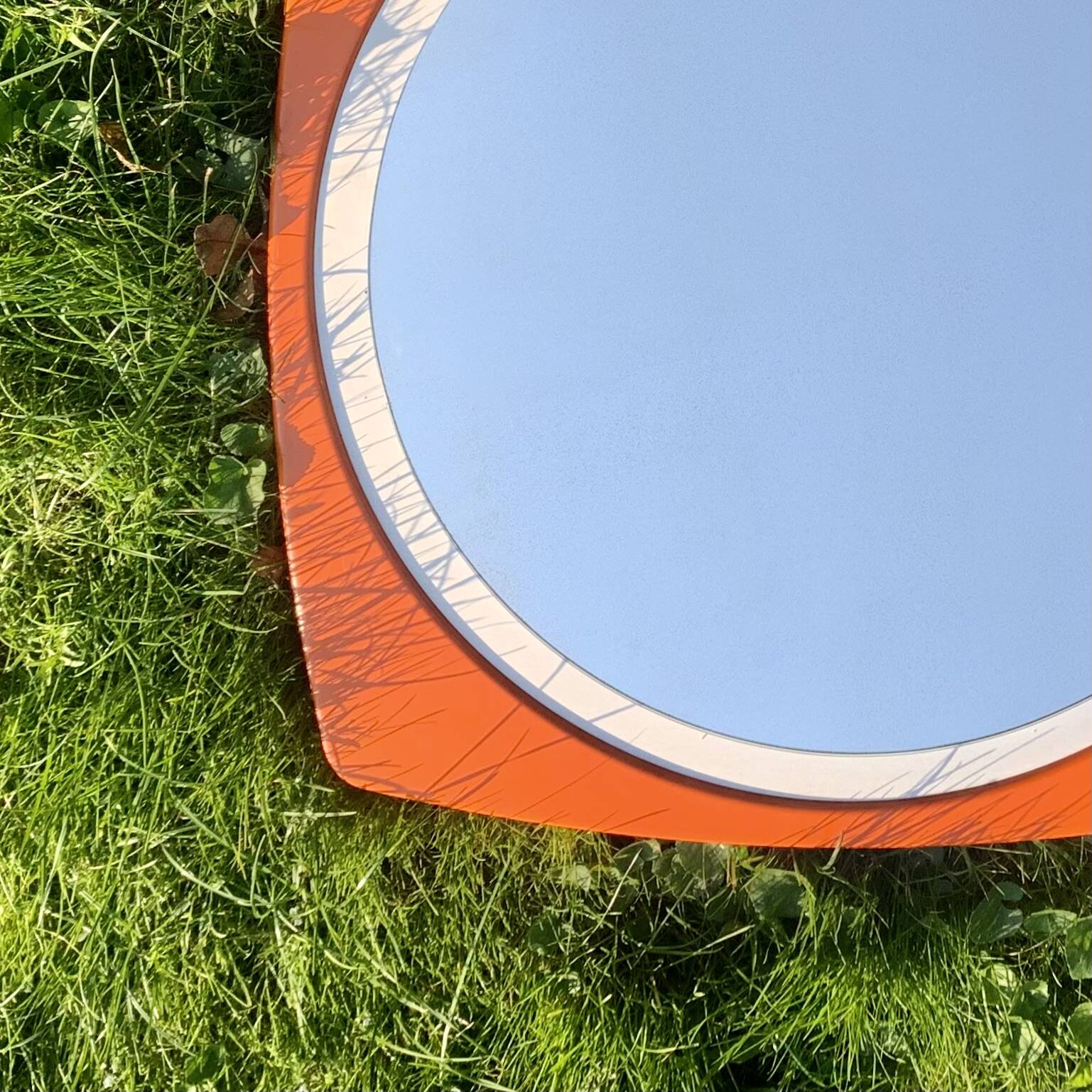 Space Age mirror in orange plastic Thema - made in Italy - 60 cm