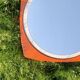 Space Age mirror in orange plastic Thema - made in Italy - 60 cm