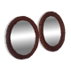 Set of 2 round woven rattan mirrors — vintage bohemian style