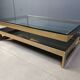 Vintage two-tier coffee table by Belgochrom in 23 carat, 1970s.