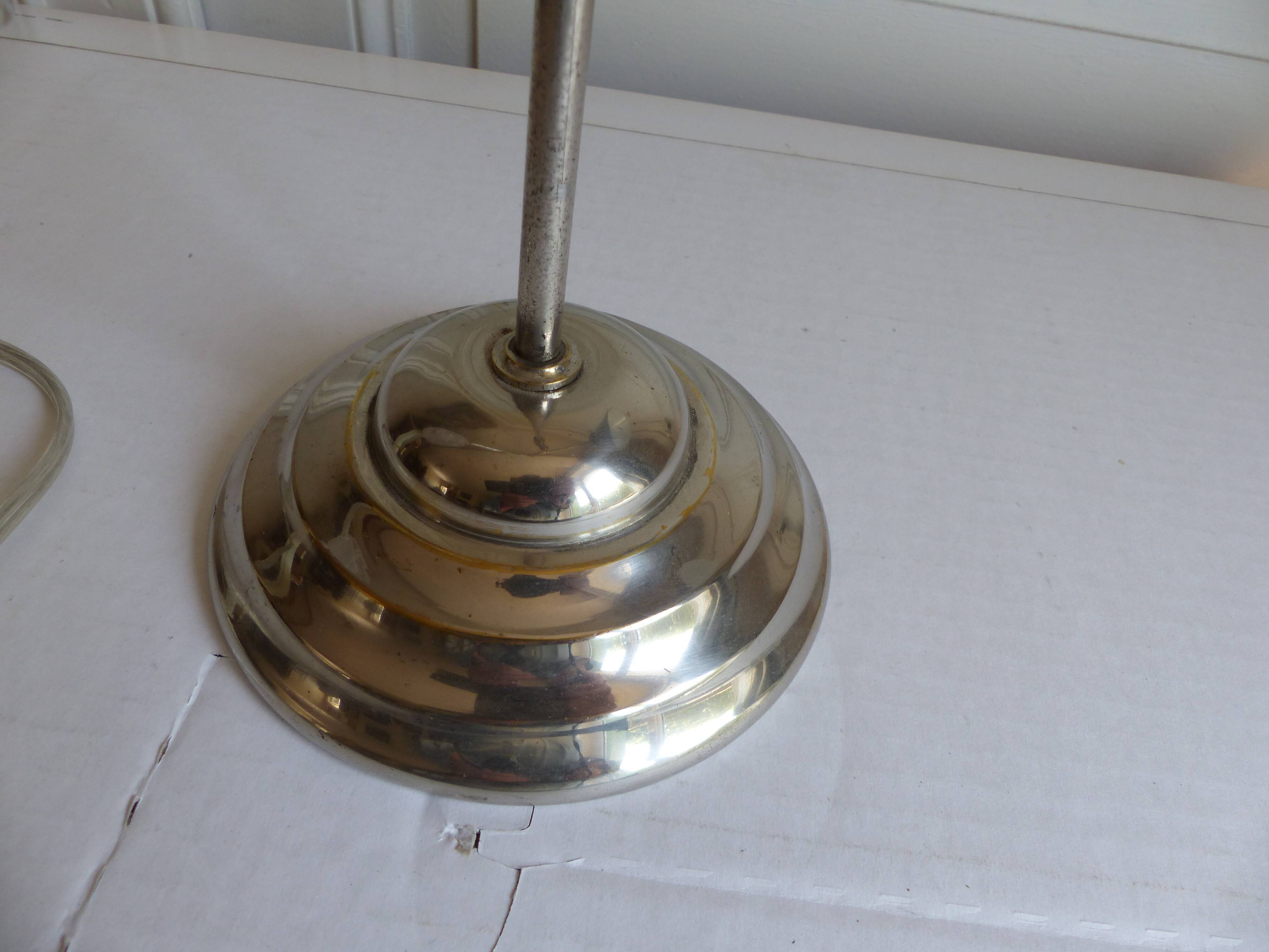 Workshop lamp in brass and nickel iron