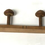 Wooden coat rack 4 vintage patères