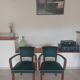 paire de chaises, fauteuils bridges vert foncé