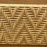 Vintage oak and rattan bed + 2 matching bedside tables – 1950s/60s – invoice