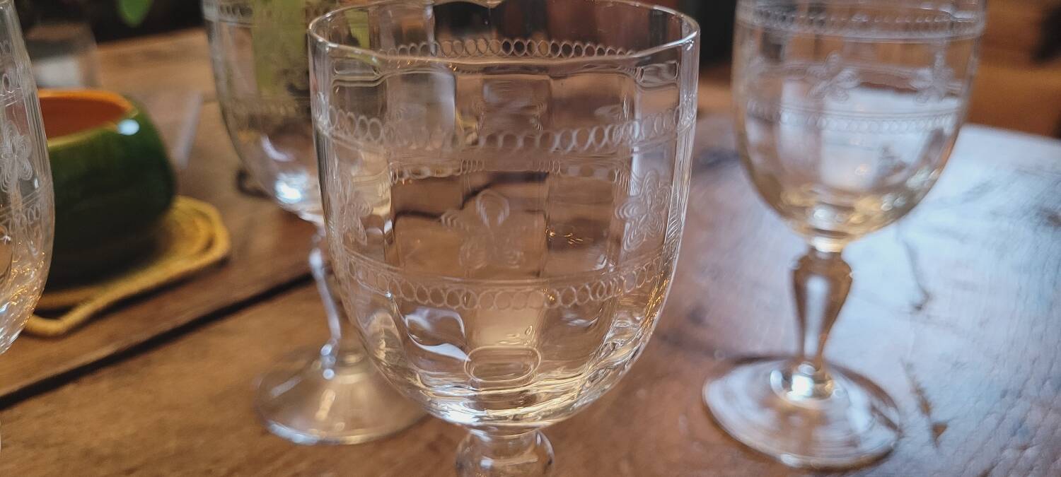 Late 19th century stemmed glasses