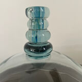 Cloche à plat en verre bleuté
