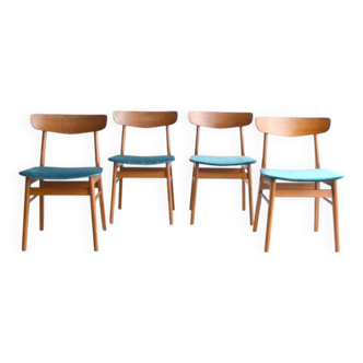 Set of four Mosbøl Danish chairs