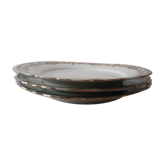 3 assiettes en porcelaine de Limoges décor roses et dorures
