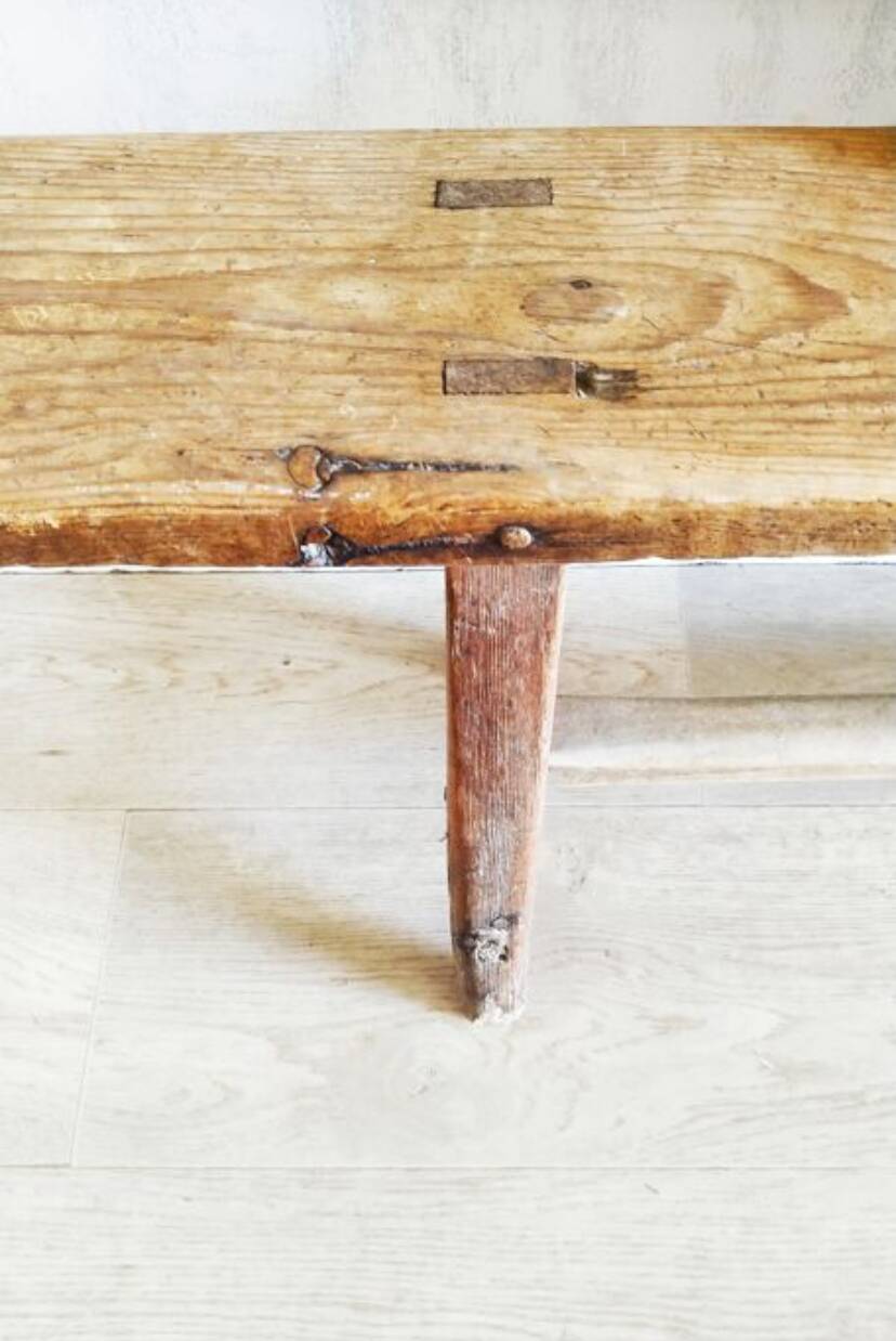 19th century wooden school bench