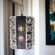 Portuguese Brutalist black cast iron hanging lamp