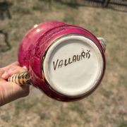 Vase torsadé Vallauris rose doré vintage