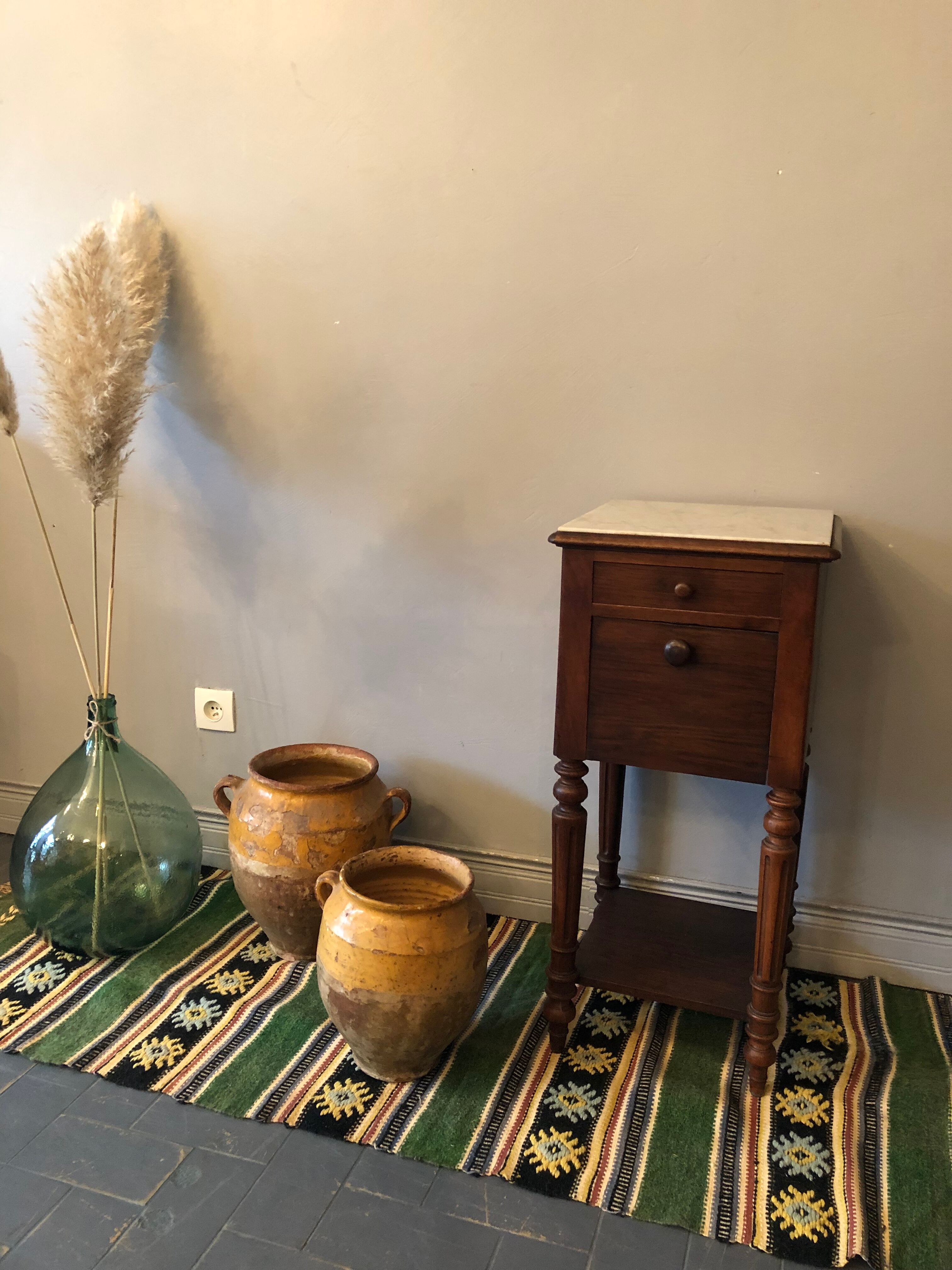 Walnut bedside table