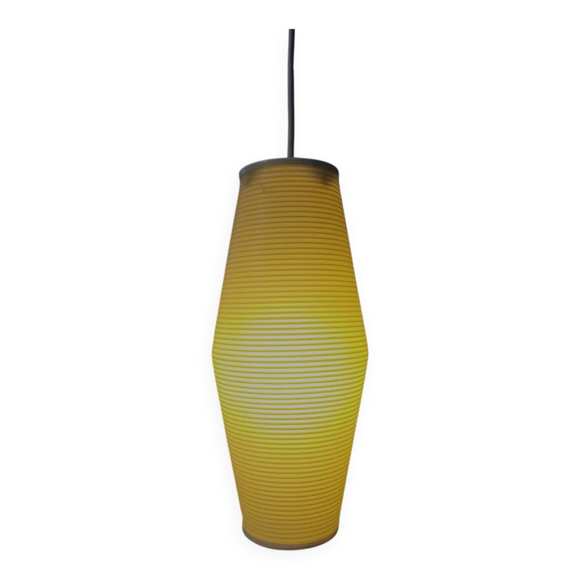 Rotaflex space age hanglamp, ovale vorm in geperst kunststof, jaren 1960