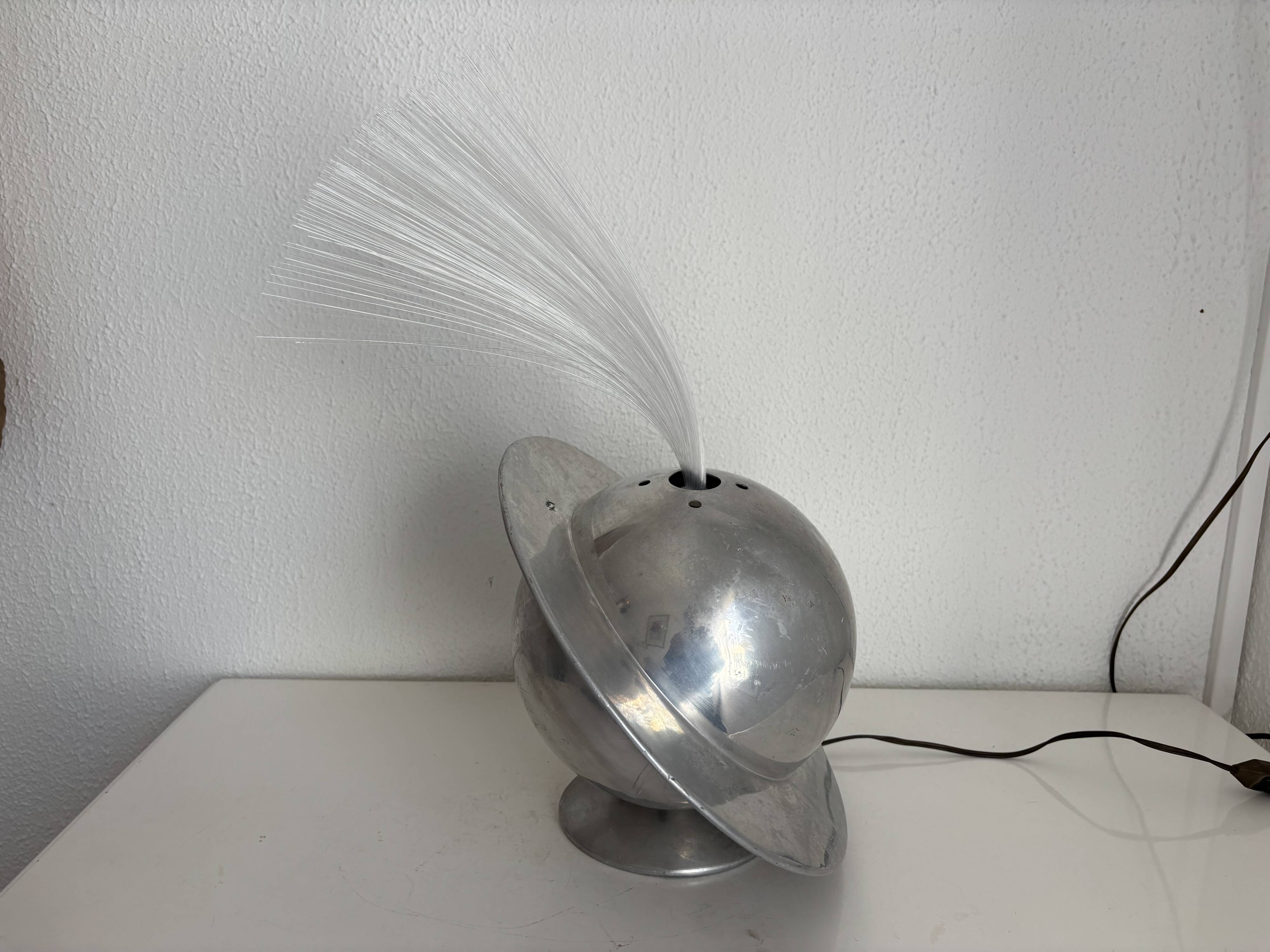 Rare French fibre optic lamp "La Sphérique" from the 1970s Space Age.