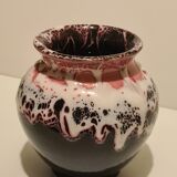 Vallauris black and pink ceramic vase
