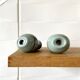 Enamelled ceramic salt and pepper