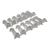 Set of 12 vintage dachshund knife holders, 70s