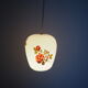 White opaline pendant lamp bouquets of roses from the 1970s.