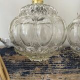 Set of two new electrified bubble globe lamps