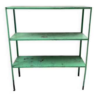Green metal craft shelf