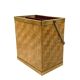 Hollywood regency brass and woven bamboo magazine rack, Metal Linea Nova Italy 1970