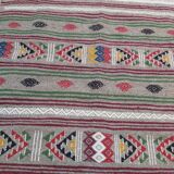 Traditional grey kilim carpet handmade in pure wool 145x100cm