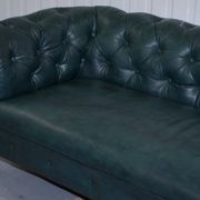 Victorian restored leather Chesterfield sofa 1890 Cornelius V Smith with springs