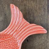 Large vintage fish platter Surtis Portugal in coral earthenware.