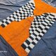 Handmade wool Beni Ouraine rug, size 100 x 200 cm