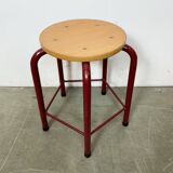 Vintage Industrial School Stool, 1970s