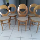Suite of 6 chairs Bistrot Baumann Model Seagull 1987