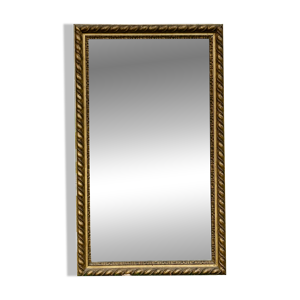 Grand miroir ancien doré - godrons