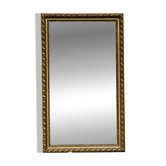 Grand miroir ancien doré Bois et stuc godrons miroir partielement dé-mercur