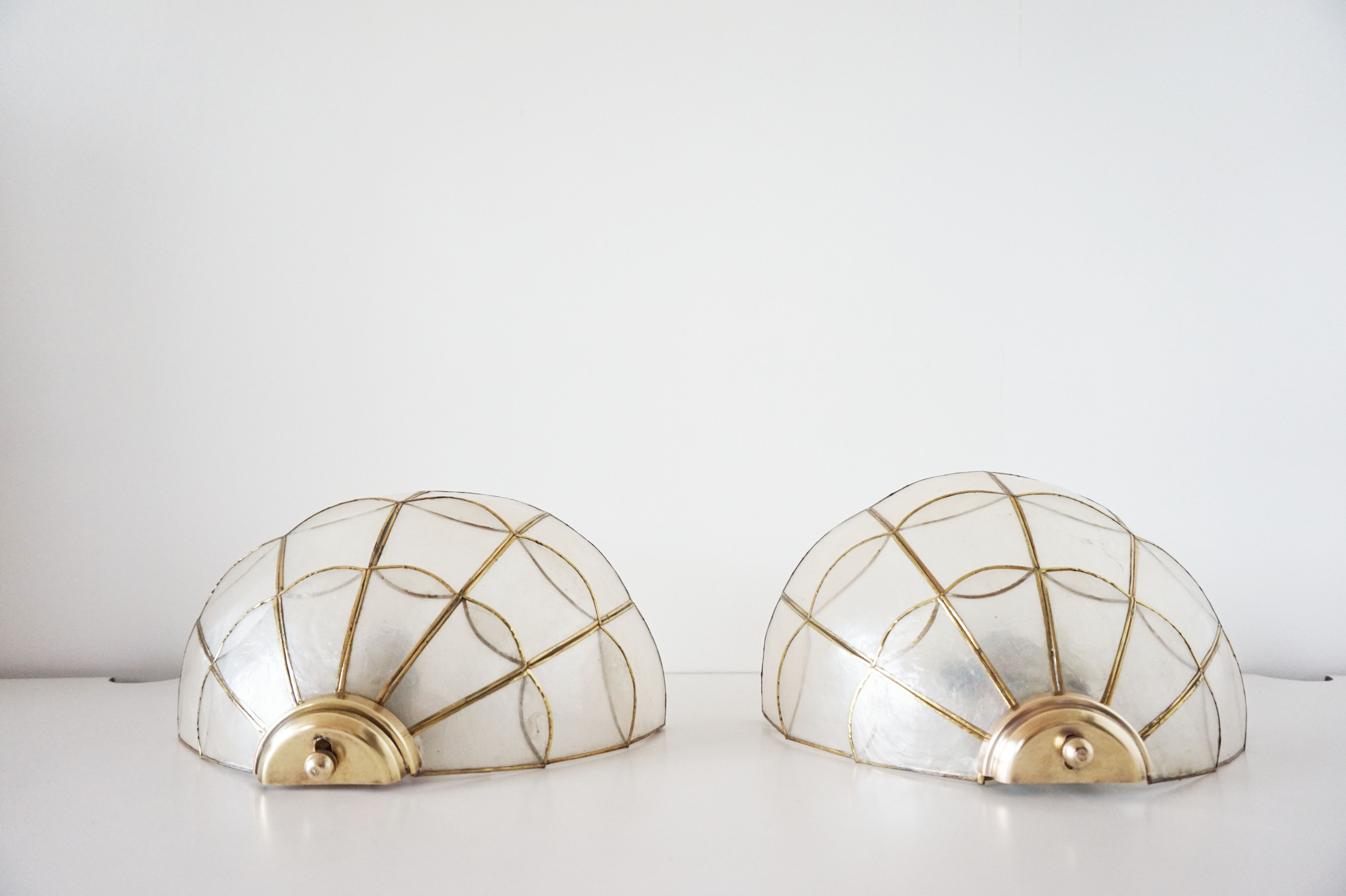 Pair of mother-of-pearl Wall light