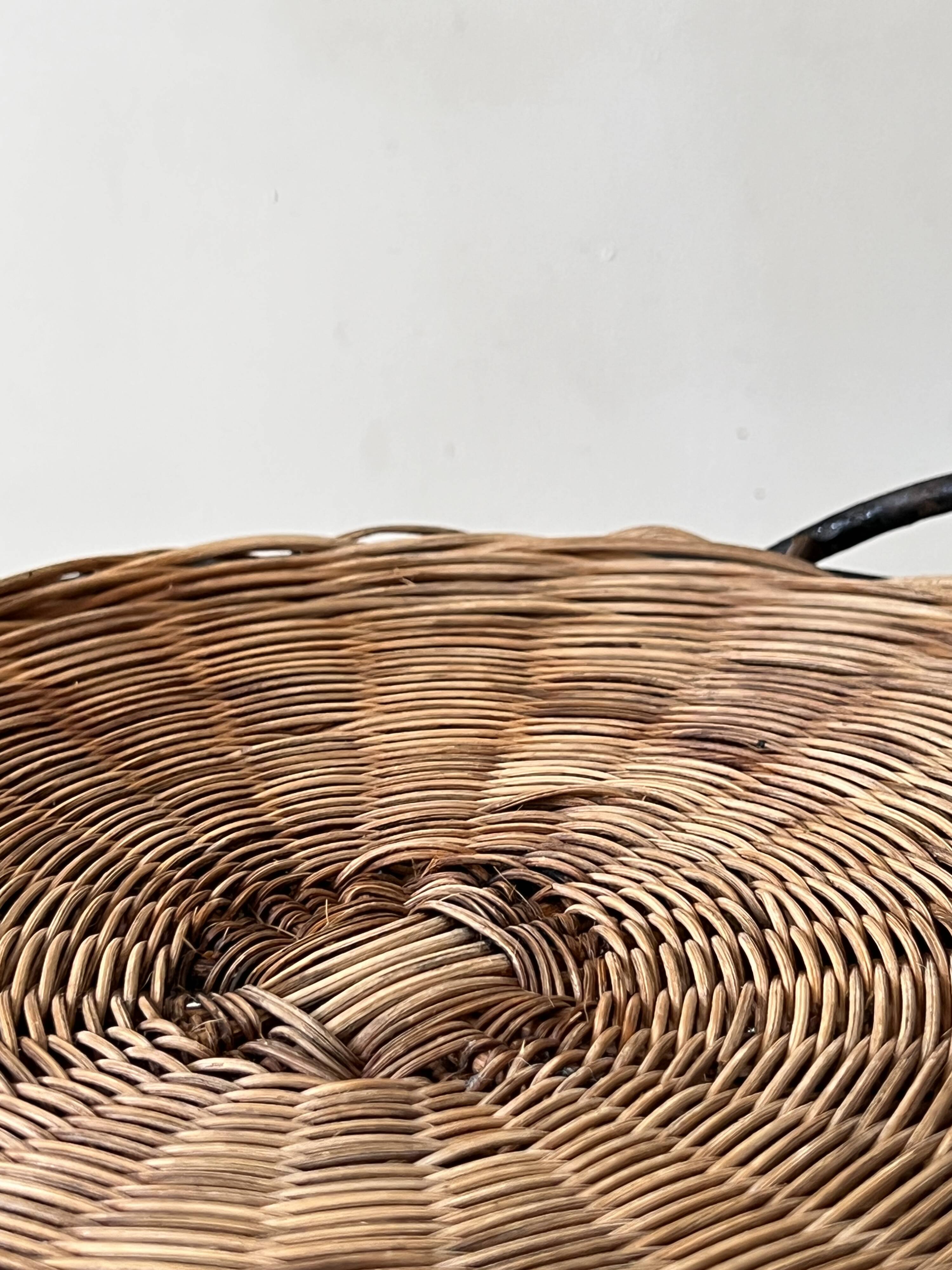 Metal and rattan tray/basket