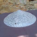 Art Deco speckled glass basin globe
