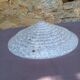 Art Deco speckled glass basin globe