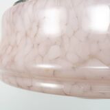 1930s Art Deco Pink Spatter Glass Plafonnier / Flycatcher Lamp Shade
