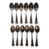 Set of twelve small silver teaspoons stainless steel shell