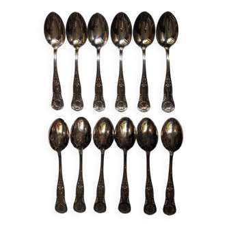 Set of twelve small silver teaspoons stainless steel shell