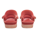 Paire de fauteuils crapaud velours