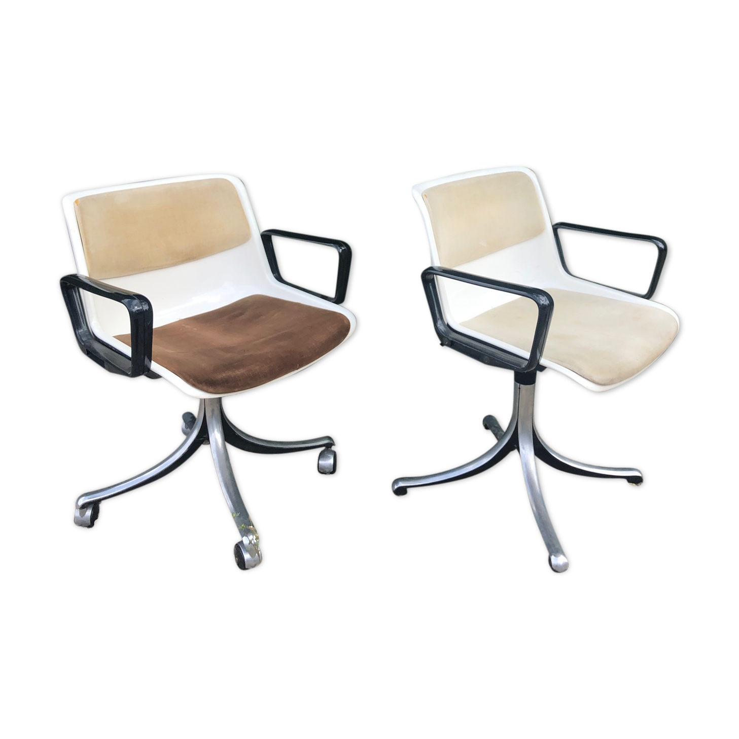 Pair of office chairs Modus Osvaldo Borsani edited by Tecno