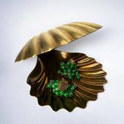Shell vide-poches in brass, Italy, 1970s
